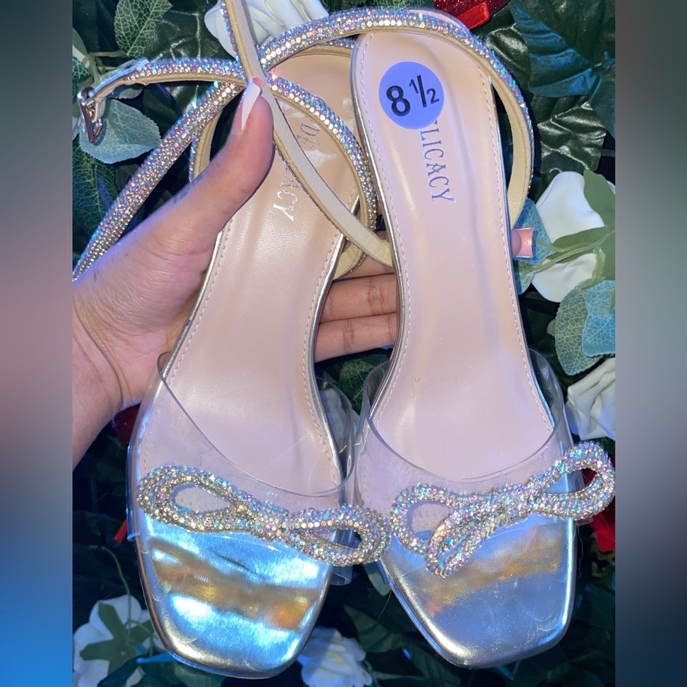 Delicacy Gold and Silver Strappy Heels